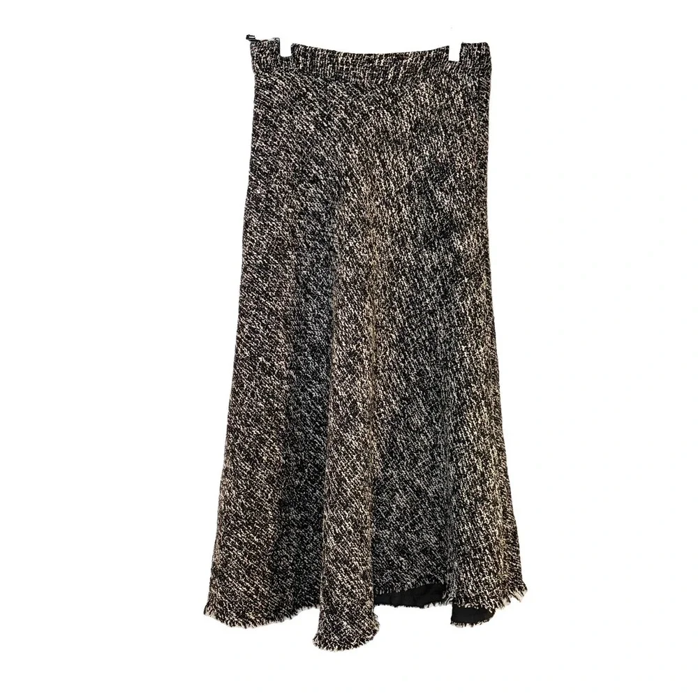 Jason Wu Textured Tweed Skirt Midi High Waisted Black Career Size 8